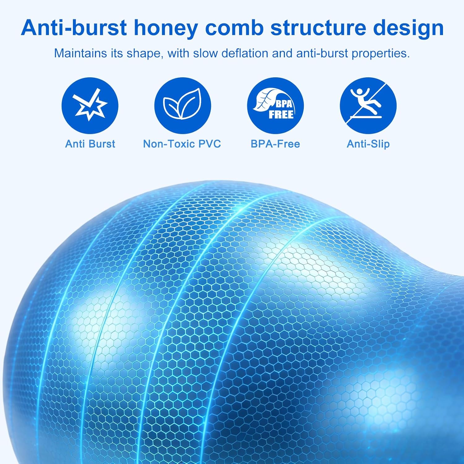 Thumbnail 2 de flintronic Yoga Ball Peanut Ball 90 × 45 cm – Gymnastikball für Yoga, Pilates und Kinder