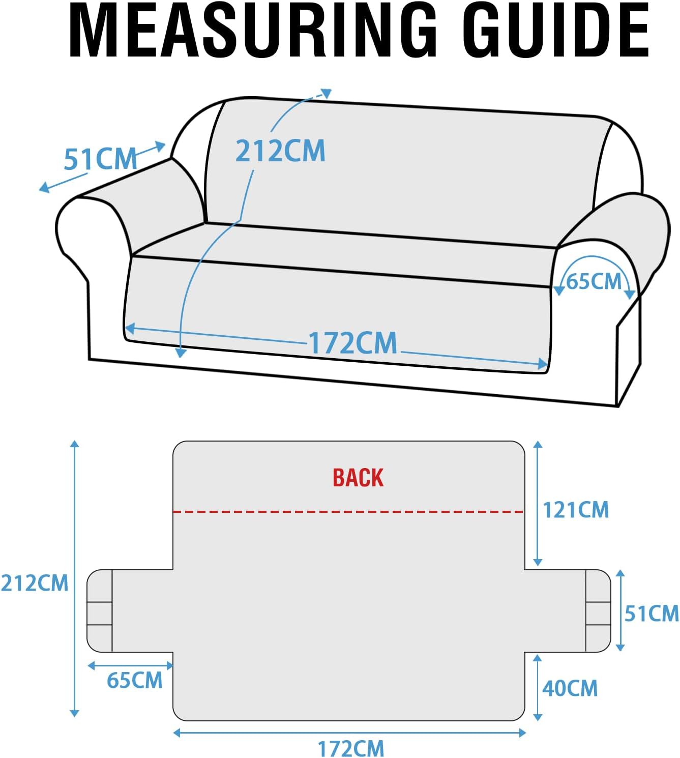 Thumbnail 1 de H.Versailtex Grey 3 Seater Sofa Cover