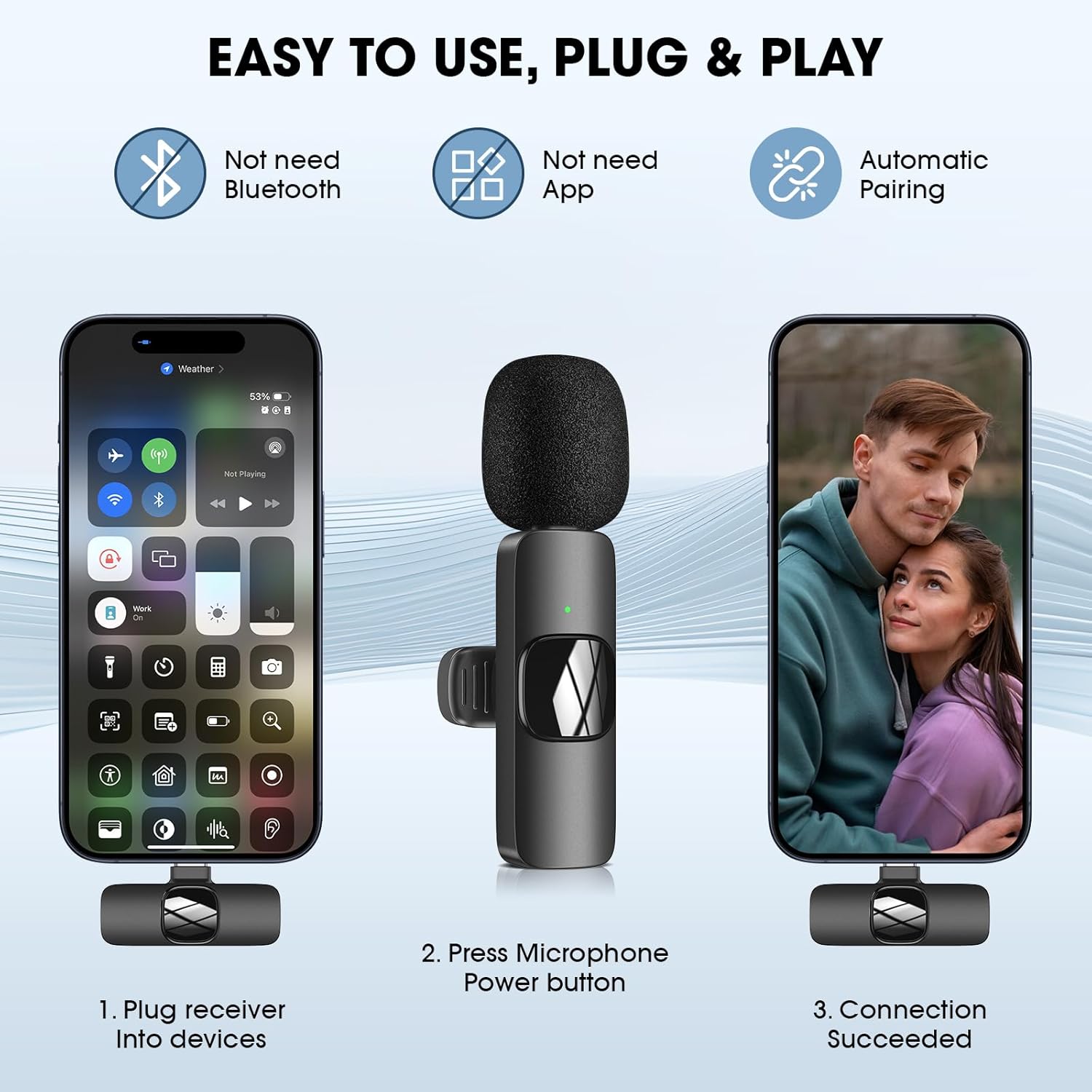 Thumbnail 5 de HMKCH Wireless Lavalier Microphone 6h battery