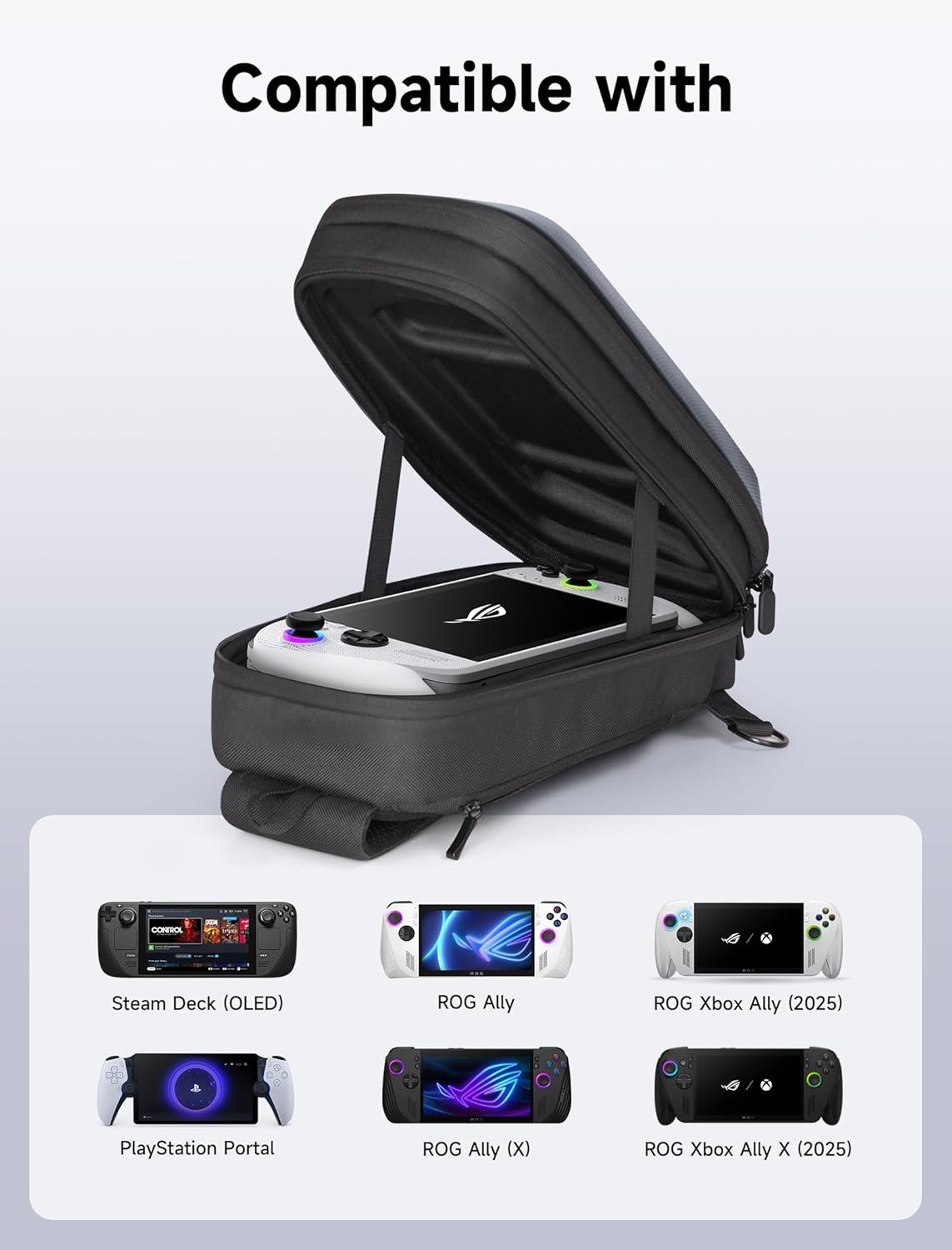 Thumbnail 1 de JSAUX Sacoche de transport BG0105X pour Steam Deck (OLED) et ROG Ally avec coque rigide en EVA