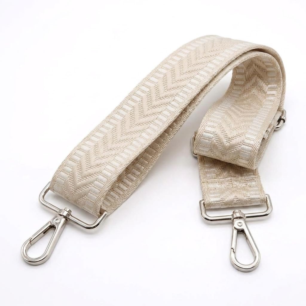 Detalle de MIRIFRIGE Embroidery Purse Strap, 1.5-Inch Black-and-White Canvas, Adjustable