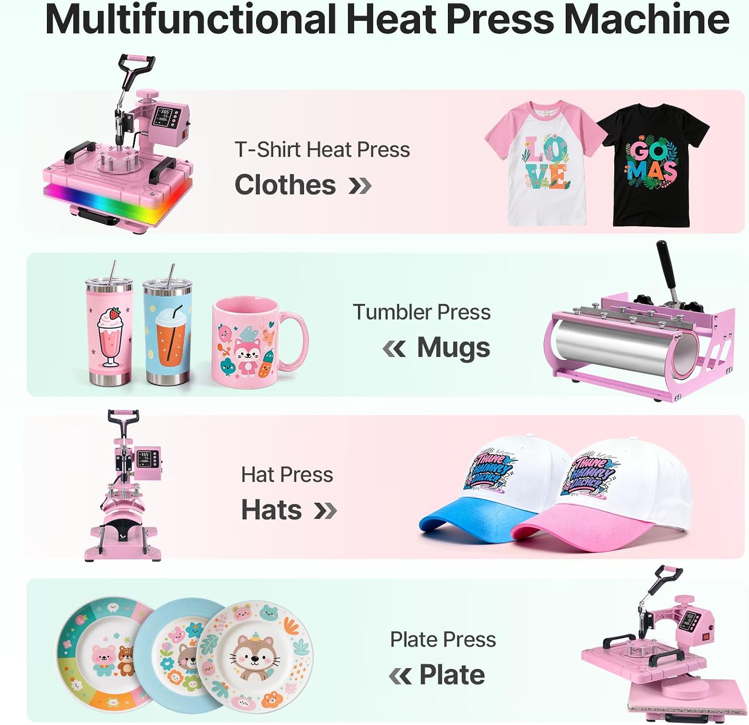 Detalle de Slendor SY-1514 5-in-1 Swing-Away Heat Press, 12 x 15 Inch with 30 oz Tumbler Attachment
