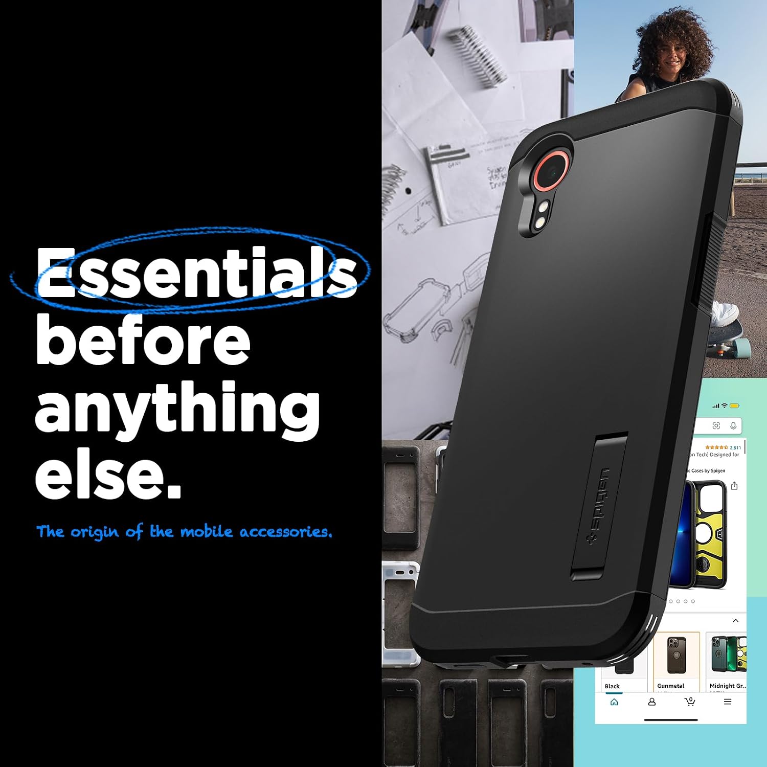 Detalle 2 de Spigen Cover Tough Armor per Samsung Galaxy Xcover 7 in nero