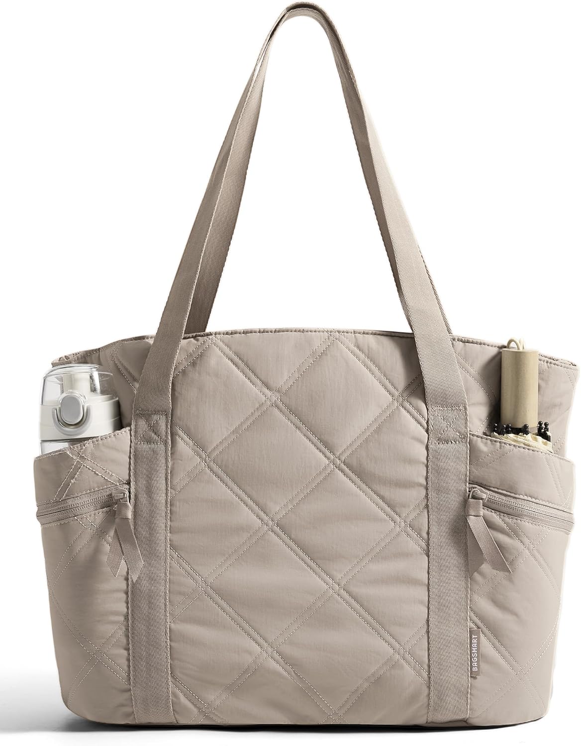 Detalle de bagsmart Tote Bag for Women: Quilted Puffer Laptop Tote with Zipper and 8 Pockets