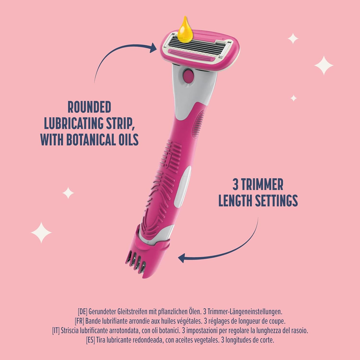 Thumbnail 1 de by Amazon Women's 5 Blade Razor with 3-in-1 Trimmer, Pink – 1 Handle + 4 Refills