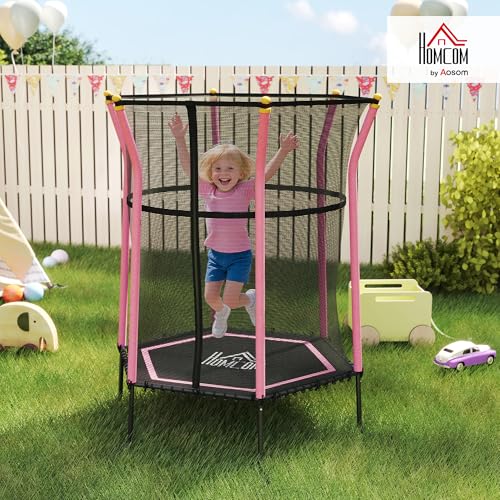 Detalle 2 de HOMCOM Cama Elástica Infantil de Jardín con Red y Marco 🏡