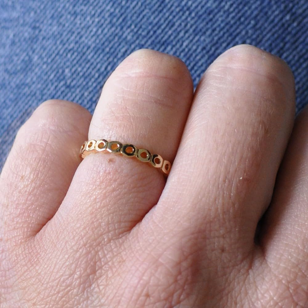 Thumbnail 3 de LES POULETTES BIJOUX - Bague Plaqué Or Ronds Ajournés