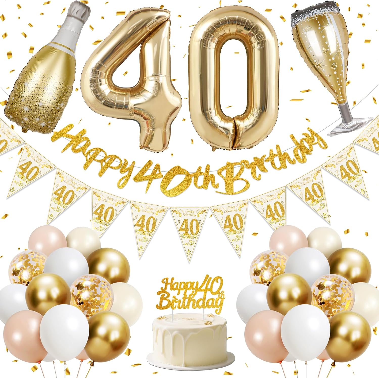 Lyuet Happy 40th Birthday banner set