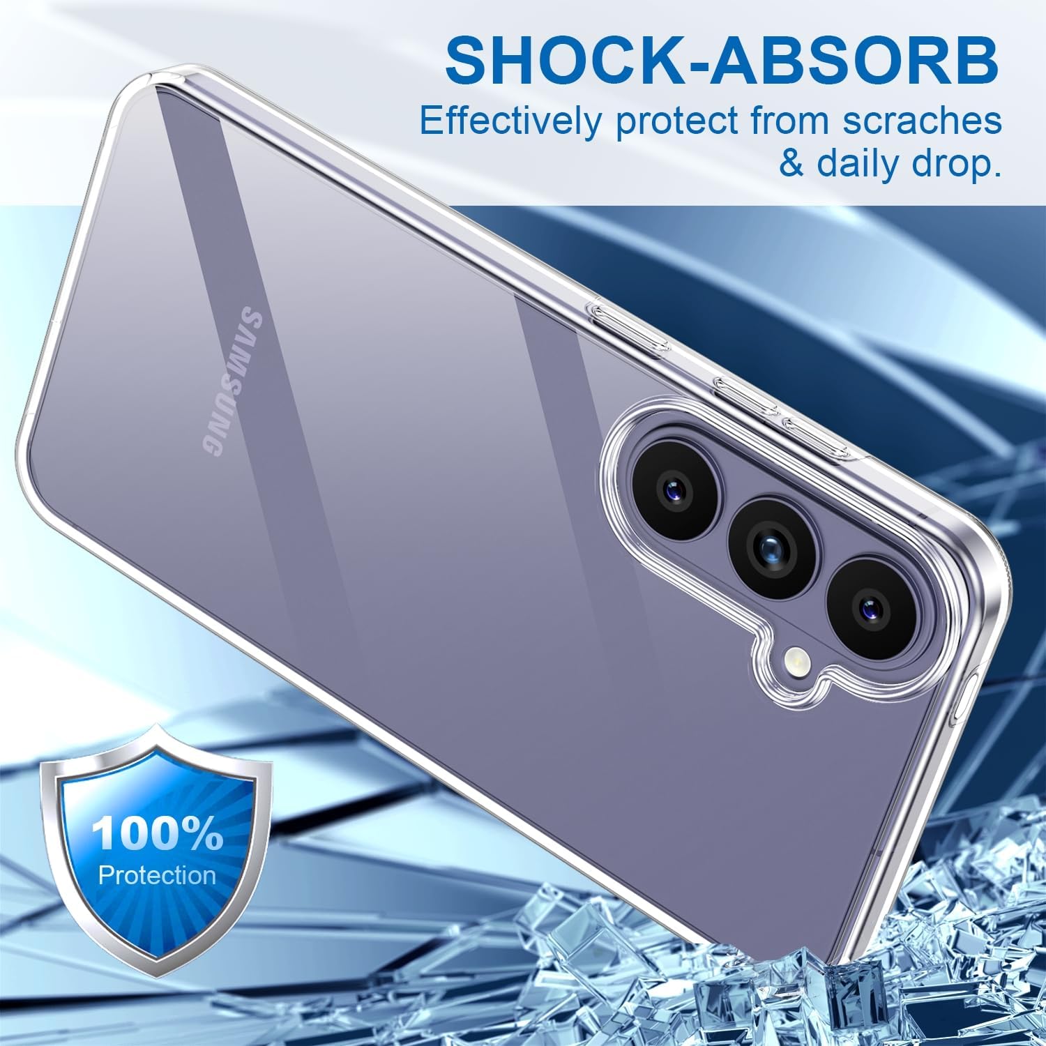 Detalle de Guscase coque compatible Samsung Galaxy S26 5G transparente en silicone TPU 360°