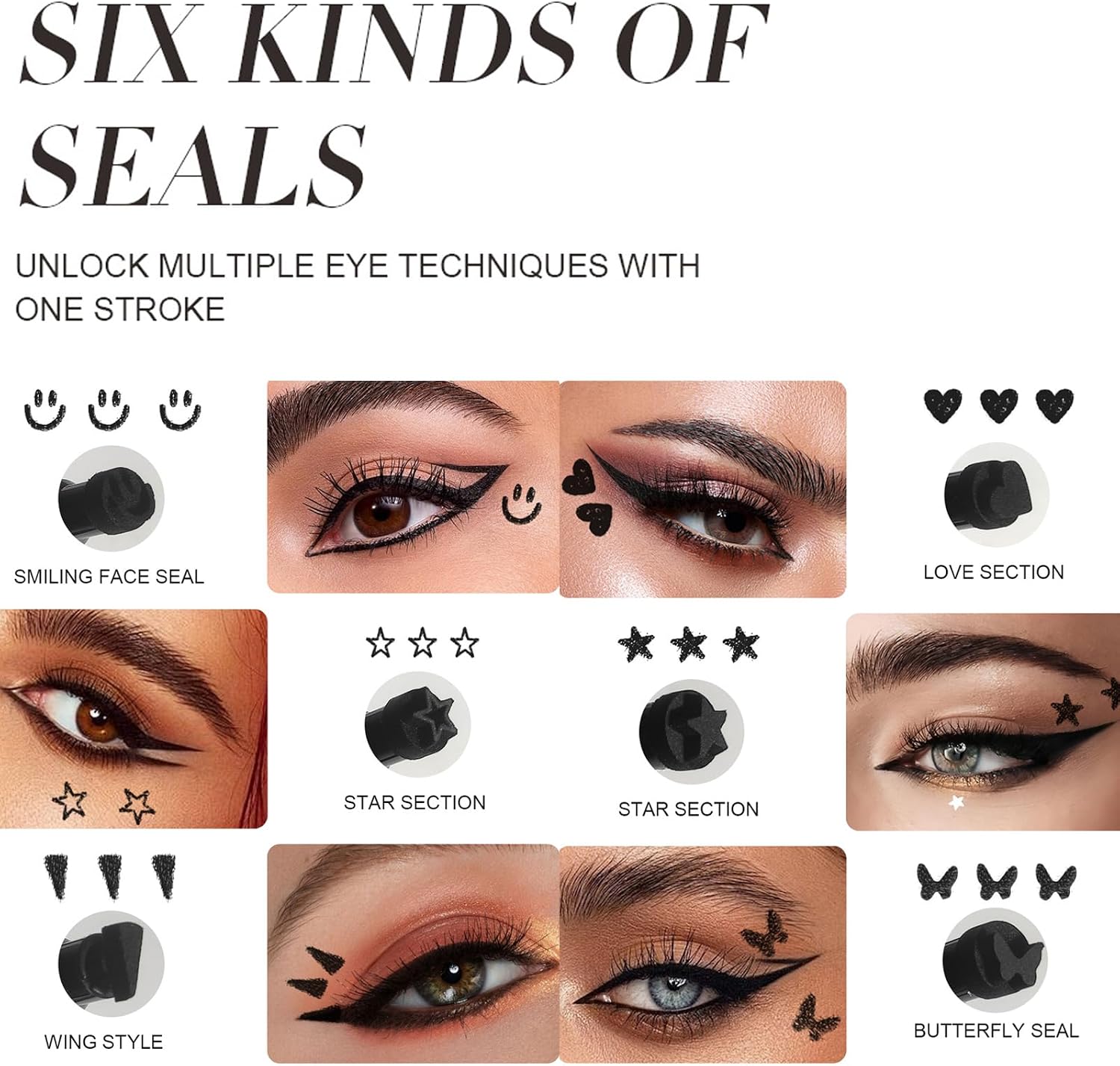 Thumbnail 5 de Sitovely Set da 6 matite per eyeliner liquido a doppia punta con stencil a forma di ali