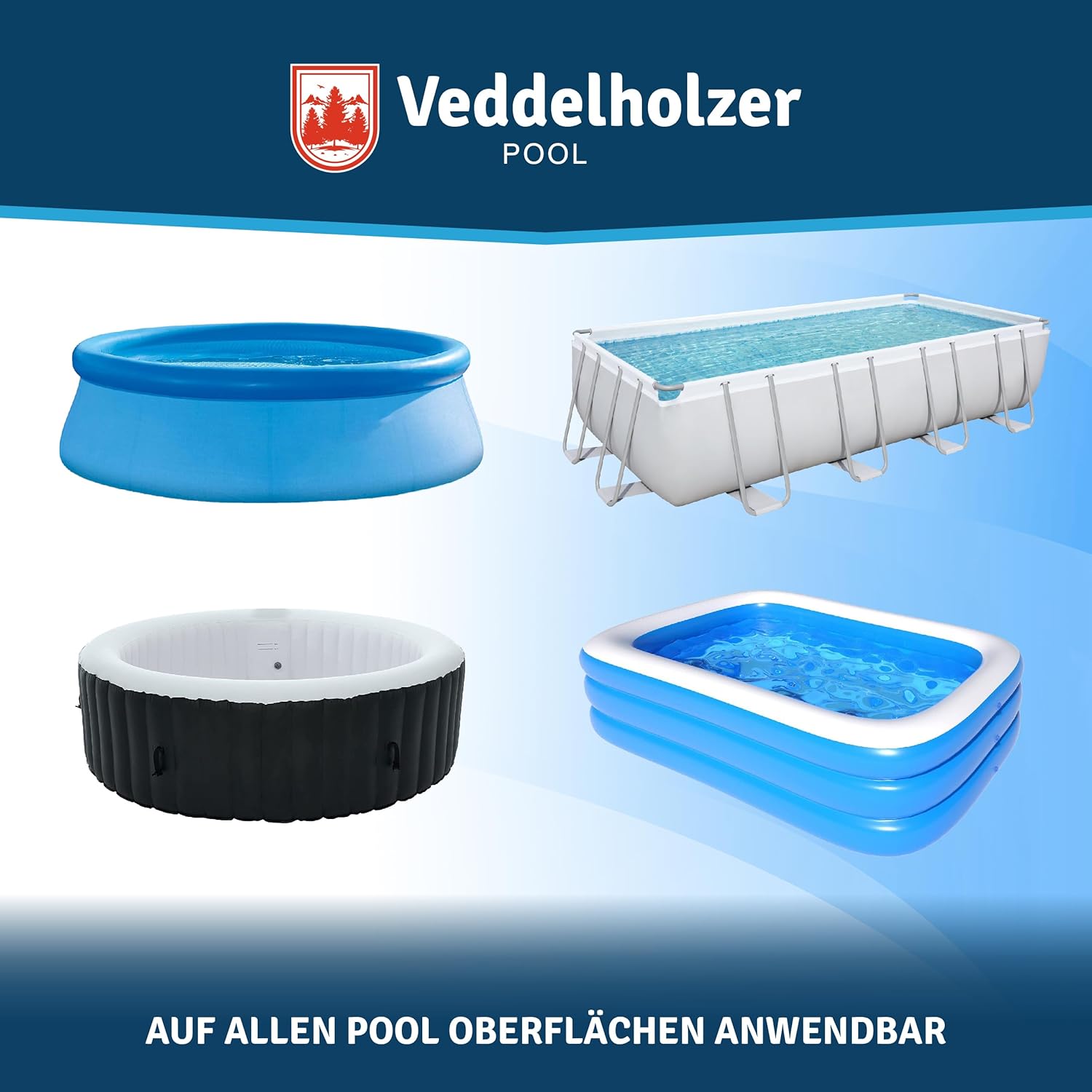 Thumbnail 2 de Veddelholzer Pool Reparaturset – wasserdichtes Unterwasser Klebeband 10 cm x 150 cm, Transparent
