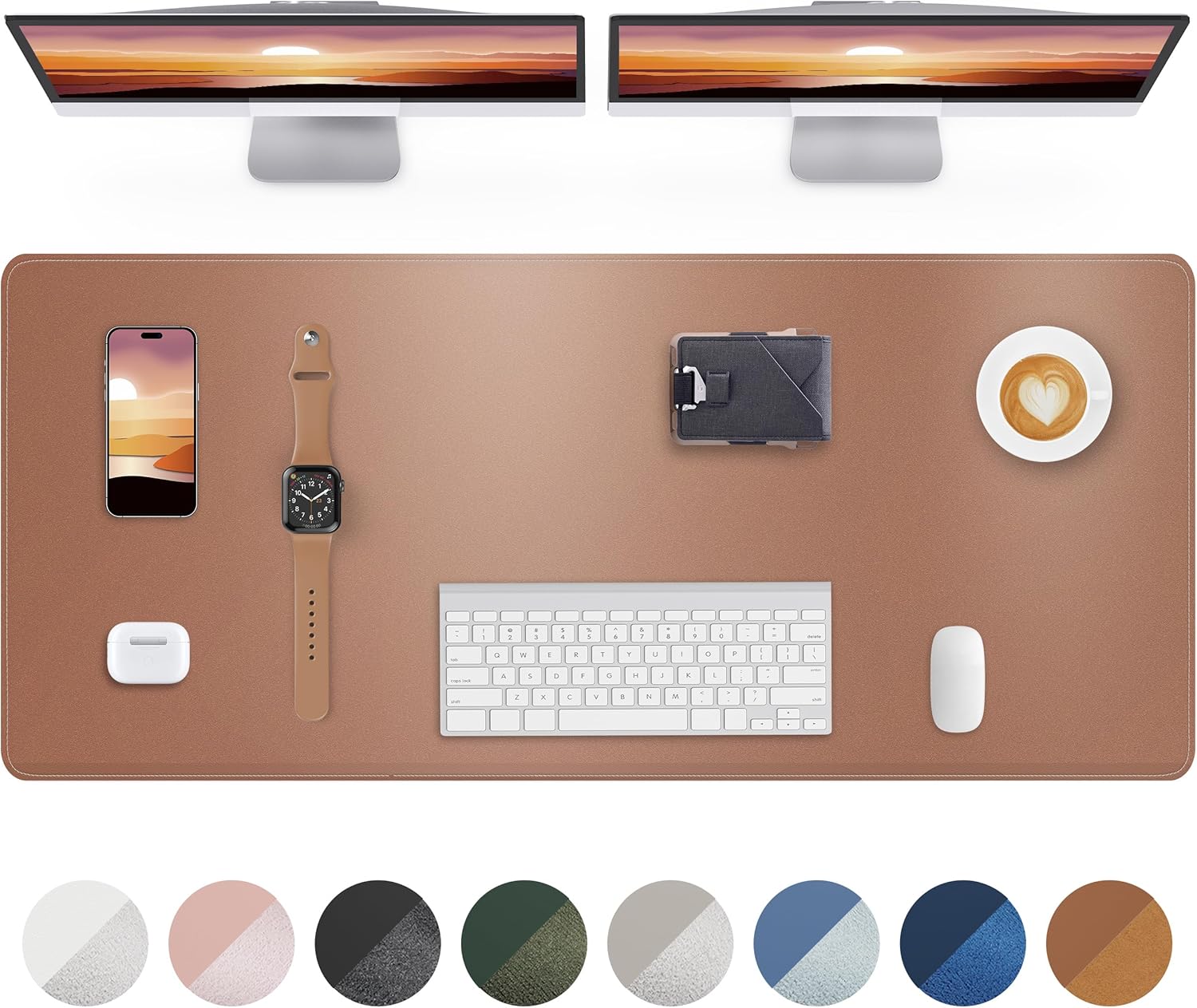 Thumbnail 6 de AFIING Leather Desk Mat Protector 80 x 40 cm – Light Pink