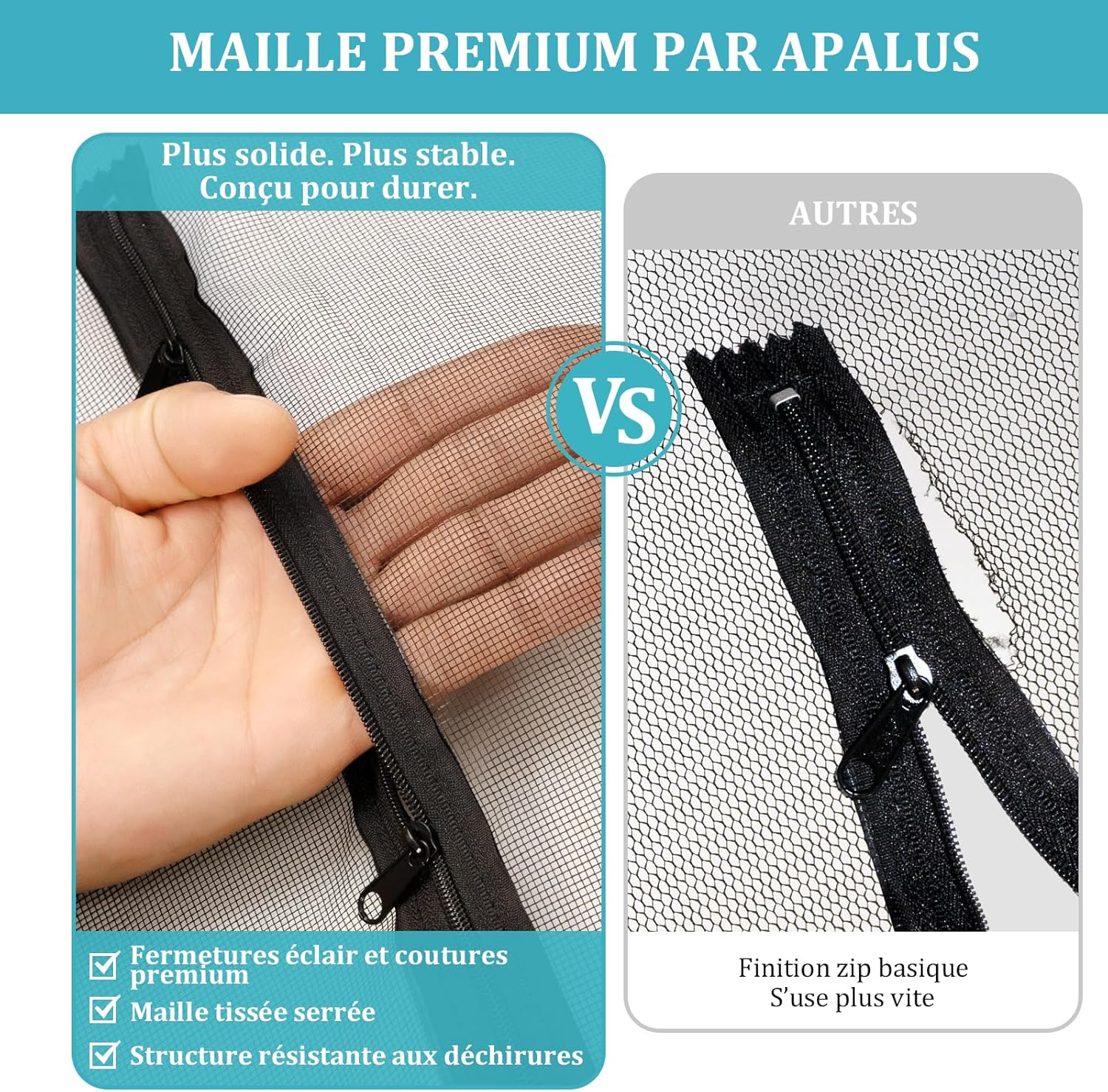 Thumbnail 5 de Moustiquaire Universelle Transparente Apalus pour Fenêtres – Lot de 4, 130 x 150 cm (Noir) – Facile à couper et à clipser