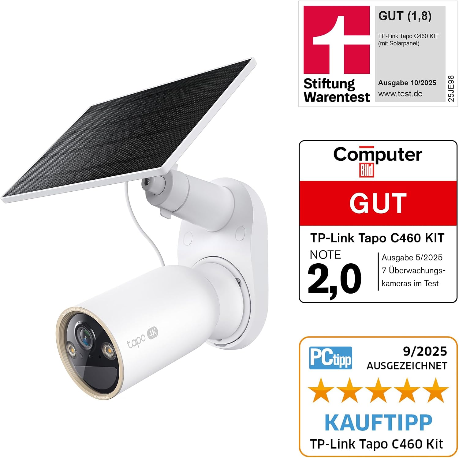 Detalle 2 de Tapo C460 KIT 4K Solar-Überwachungskamera 8MP mit 10000‑mAh-Akku
