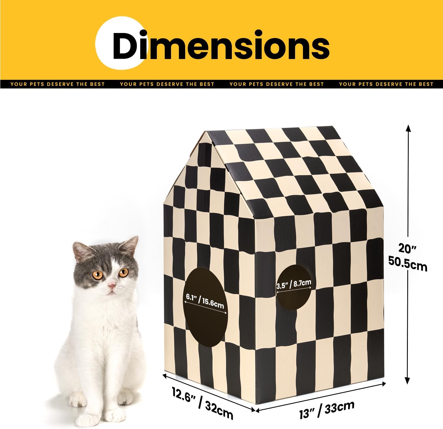 Thumbnail 4 de Conlun Cardboard Cat House medium with scratcher 🐱