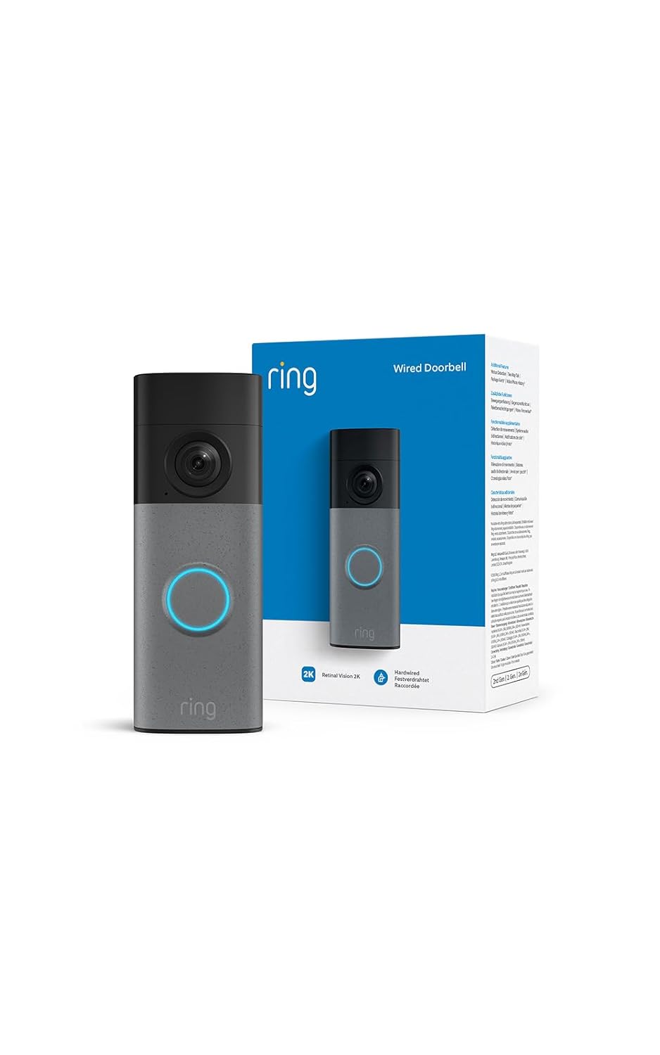 Thumbnail 1 de Ring Videocitofono cablato (Video Doorbell Wired) – Ultimo modello con Retina 2K, zoom 6x e abbonamento Ring incluso (30 giorni di prova)