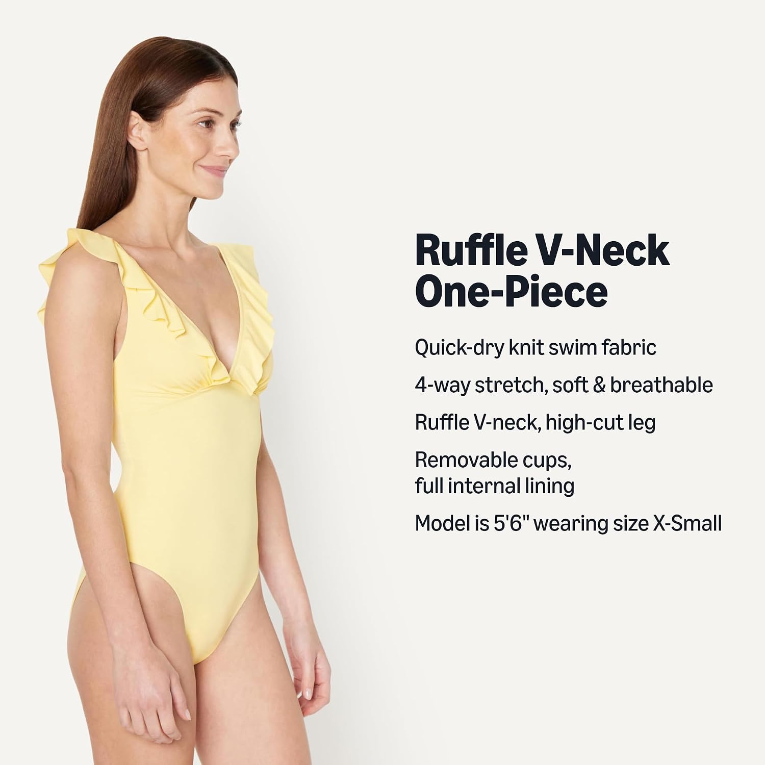 Thumbnail 3 de Amazon Essentials Women's Ruffle V-Neck One-Piece Swimsuit
