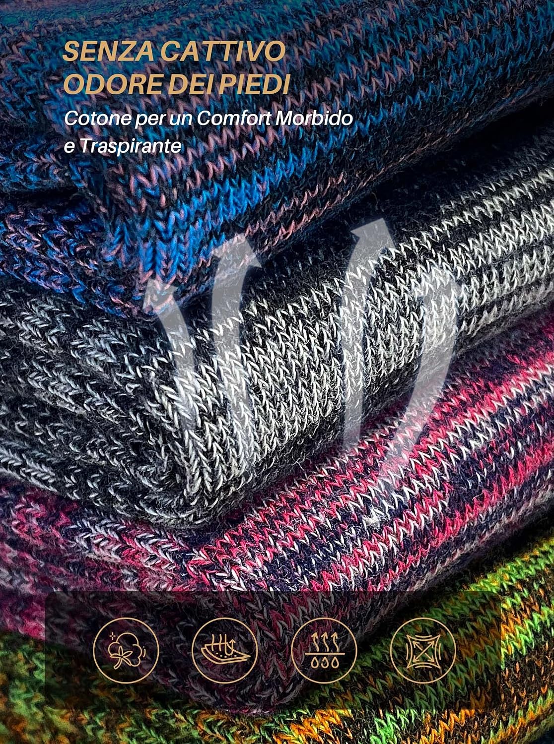 Detalle 2 de ZFSOCK Calzini Uomo Cotone Eleganti 5 Paia
