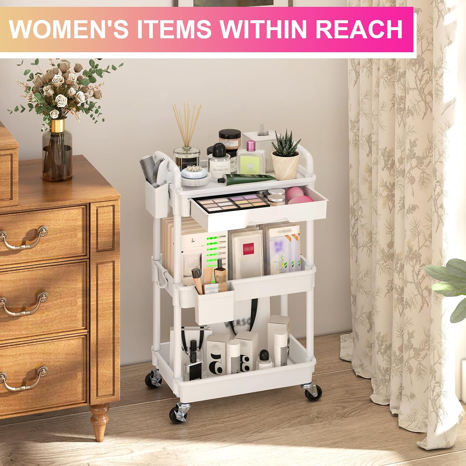 Thumbnail 4 de Goovilla 3-Tier Rolling Utility Cart Organizer with Drawer 🛒