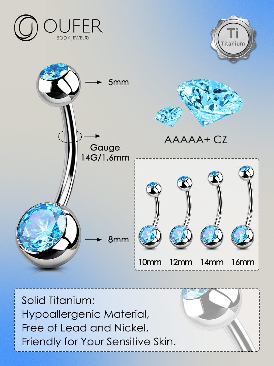Thumbnail 3 de OUFER Piercing nombril Titanium 10–16 mm