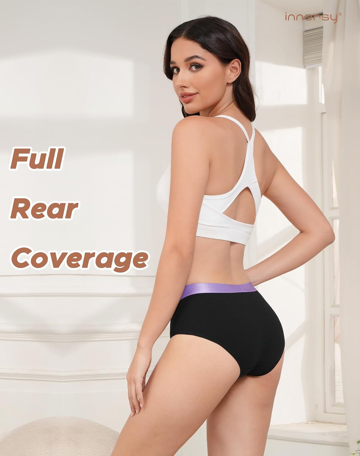 Thumbnail 2 de Innersy Women’s Cotton Knicker Briefs (Mid/Low Rise) – Pack of 6
