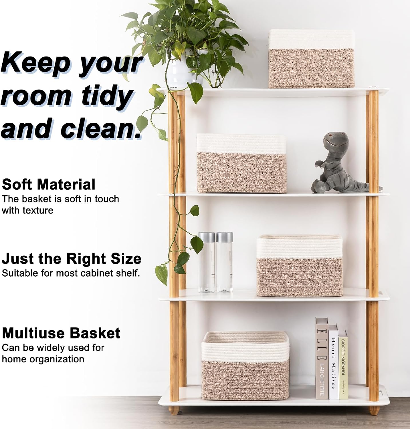 Detalle 2 de SIXDOVE 4-Pack Woven Storage Baskets ⚙