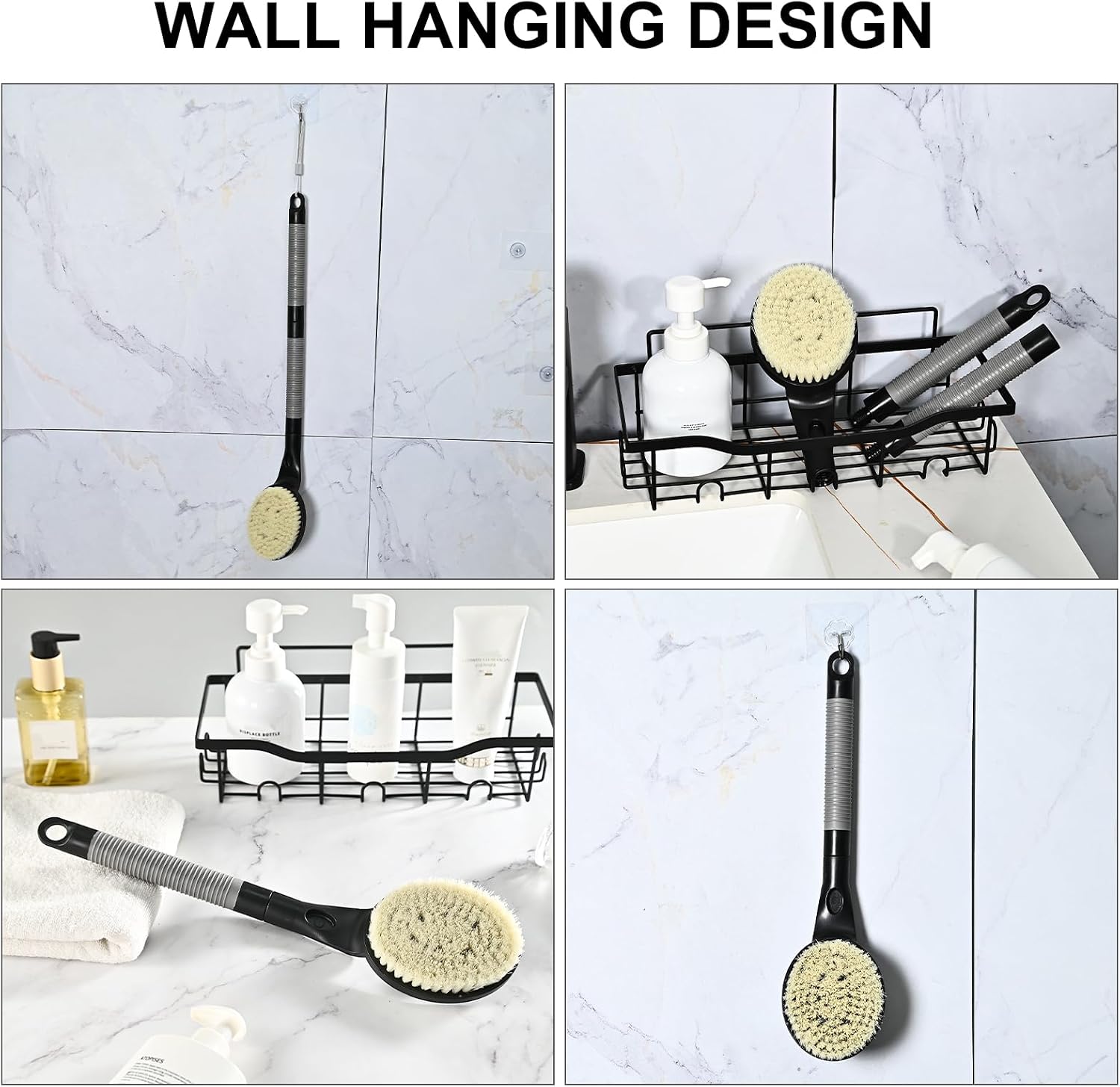 Thumbnail 6 de BTideas Non-Slip Shower Back Scrubber, 21.7 Inch Detachable Bath Brush