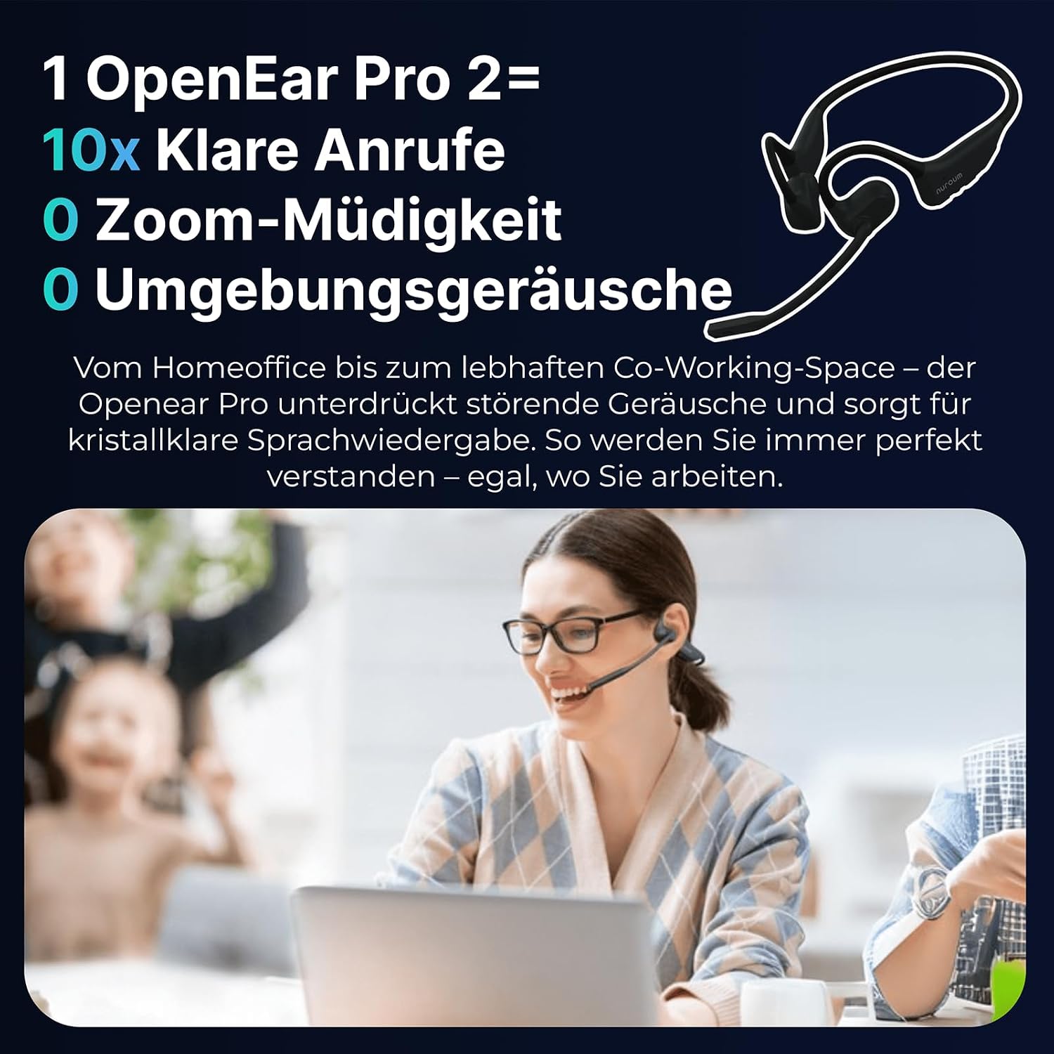 Detalle 2 de Nuroum OpenEar Pro 2 mit ENC 15 Std