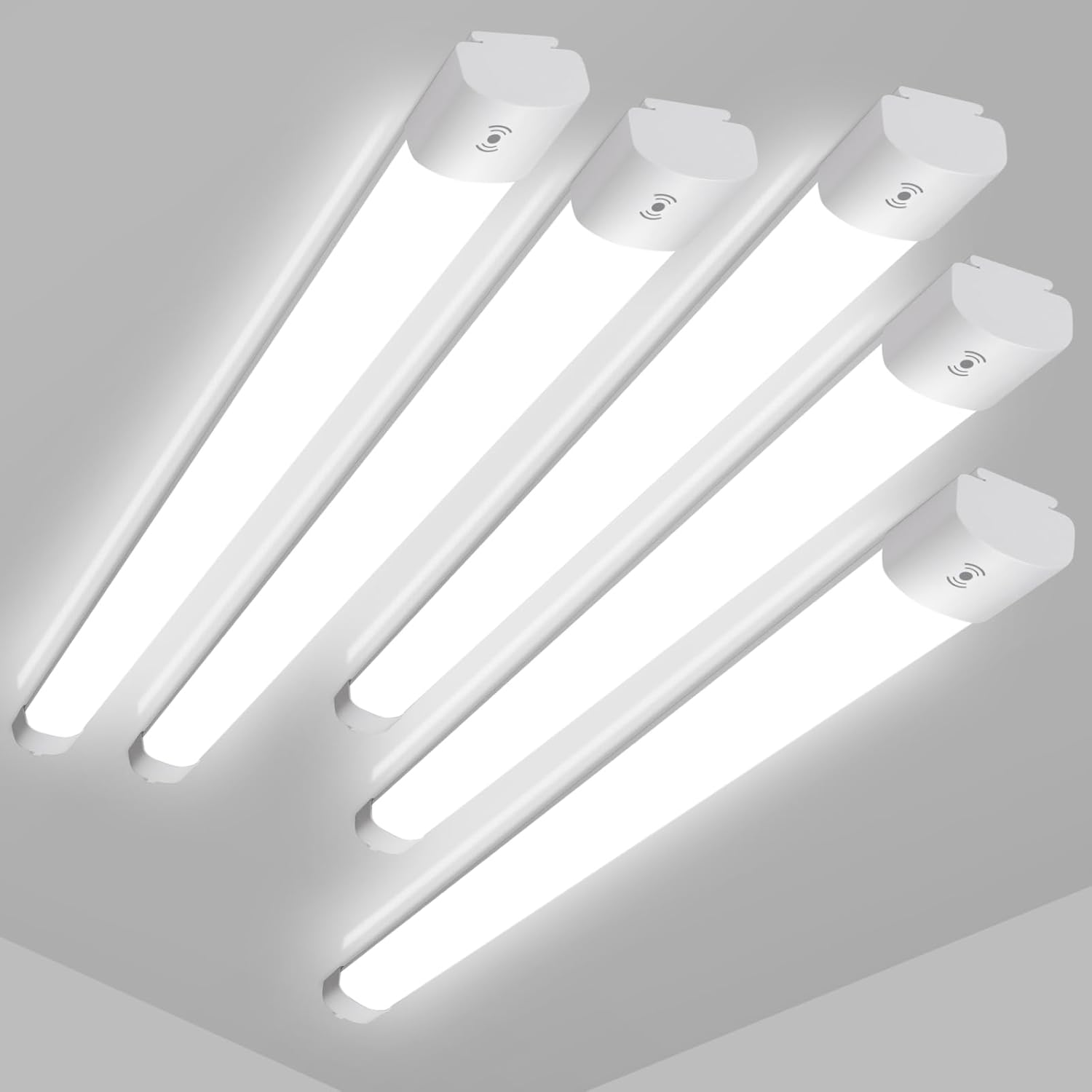 Detalle de LEOEU LED Feuchtraumleuchte 120 cm mit Bewegungsmelder, 36W, IP65, 3950 lm, 4000K – 5er Set