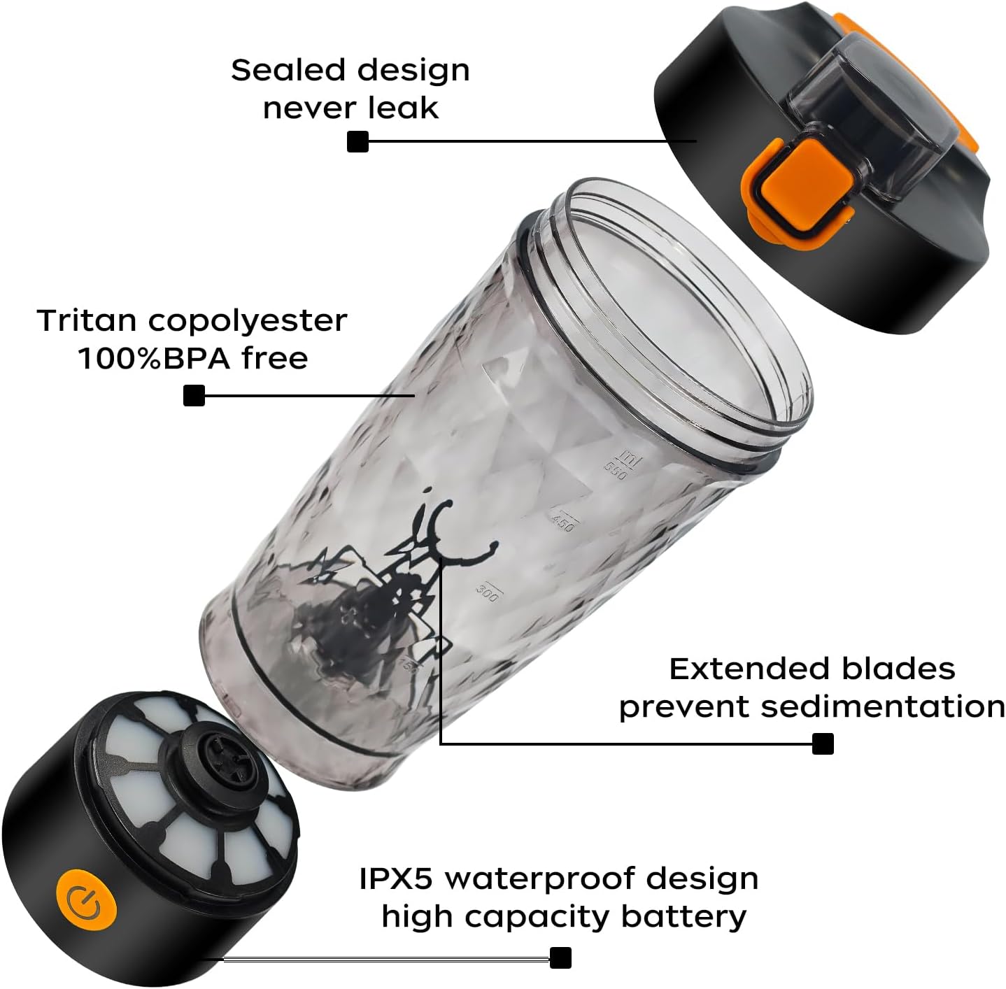 Thumbnail 1 de Electric Protein Shaker Bottle 550ml 🥤