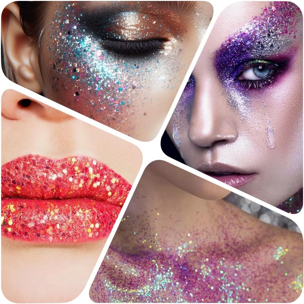 Detalle 2 de URAQT glitter per nail art 32 pezzi