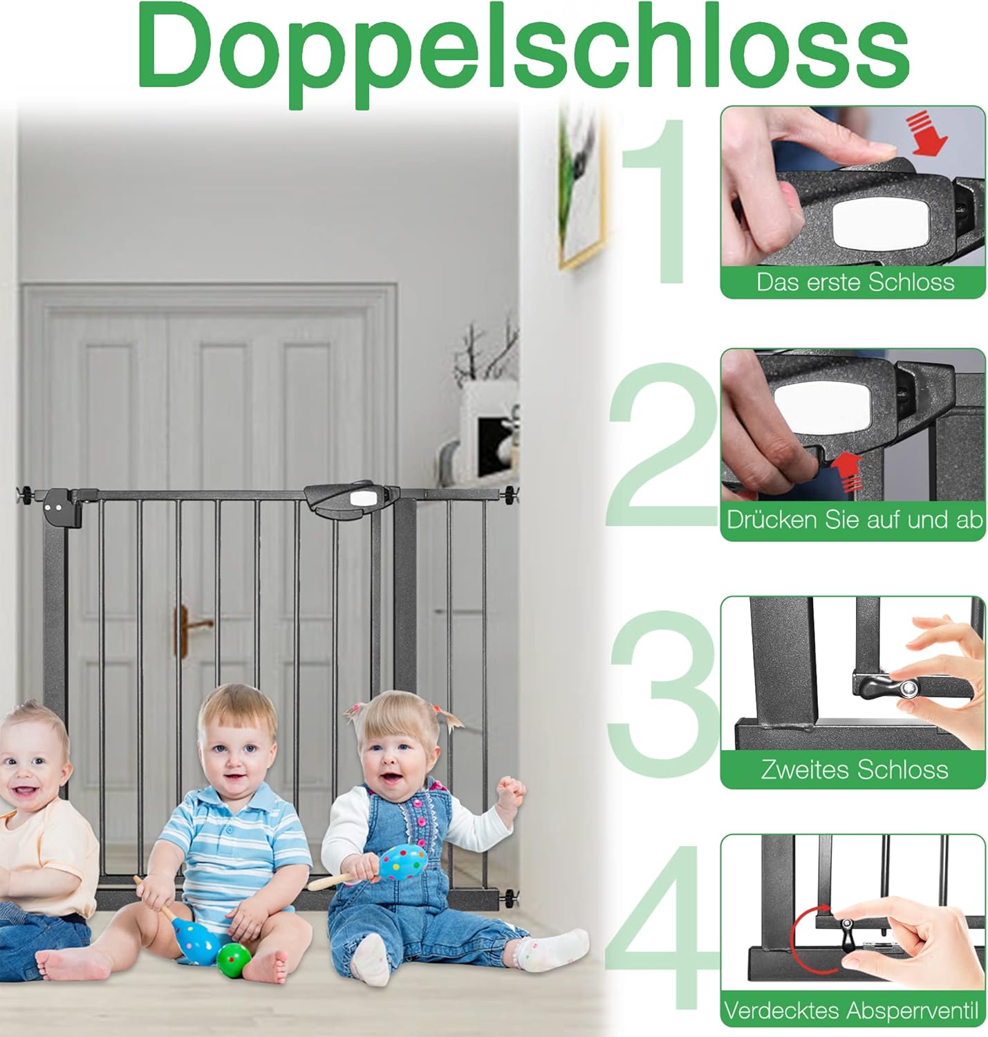 Thumbnail 3 de UISEBRT Treppenschutzgitter 77 cm Höhe