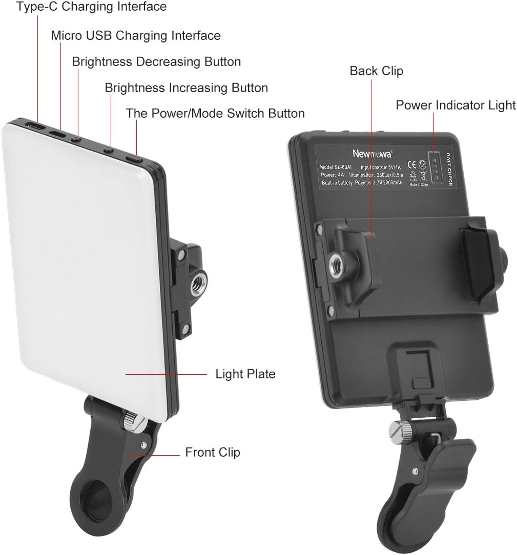 Thumbnail 2 de Newmowa 60 LED Videolicht 3200–5600K LED‑Panel 🎥