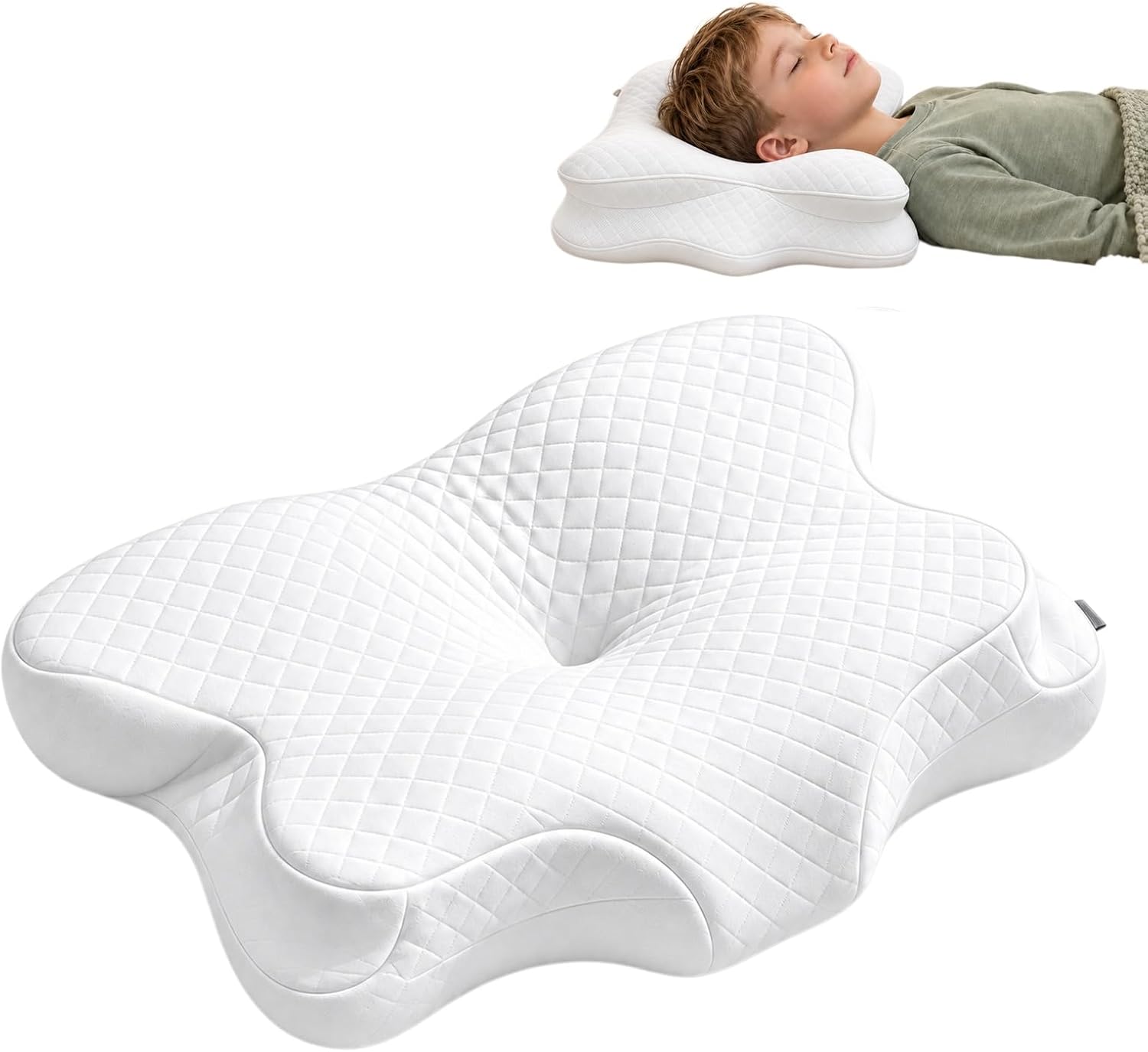 Detalle de IDKETSO 1001 Kids’ Butterfly Memory Foam Pillow with Cotton Cover