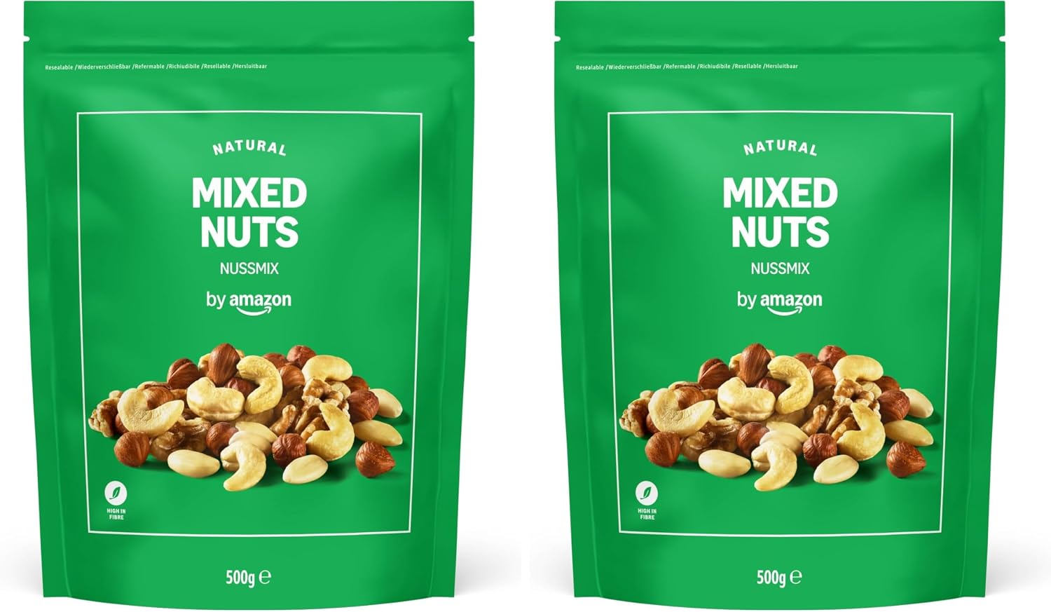 Detalle 2 de Mélange de fruits à coque by Amazon – 500 g, riche en fibres
