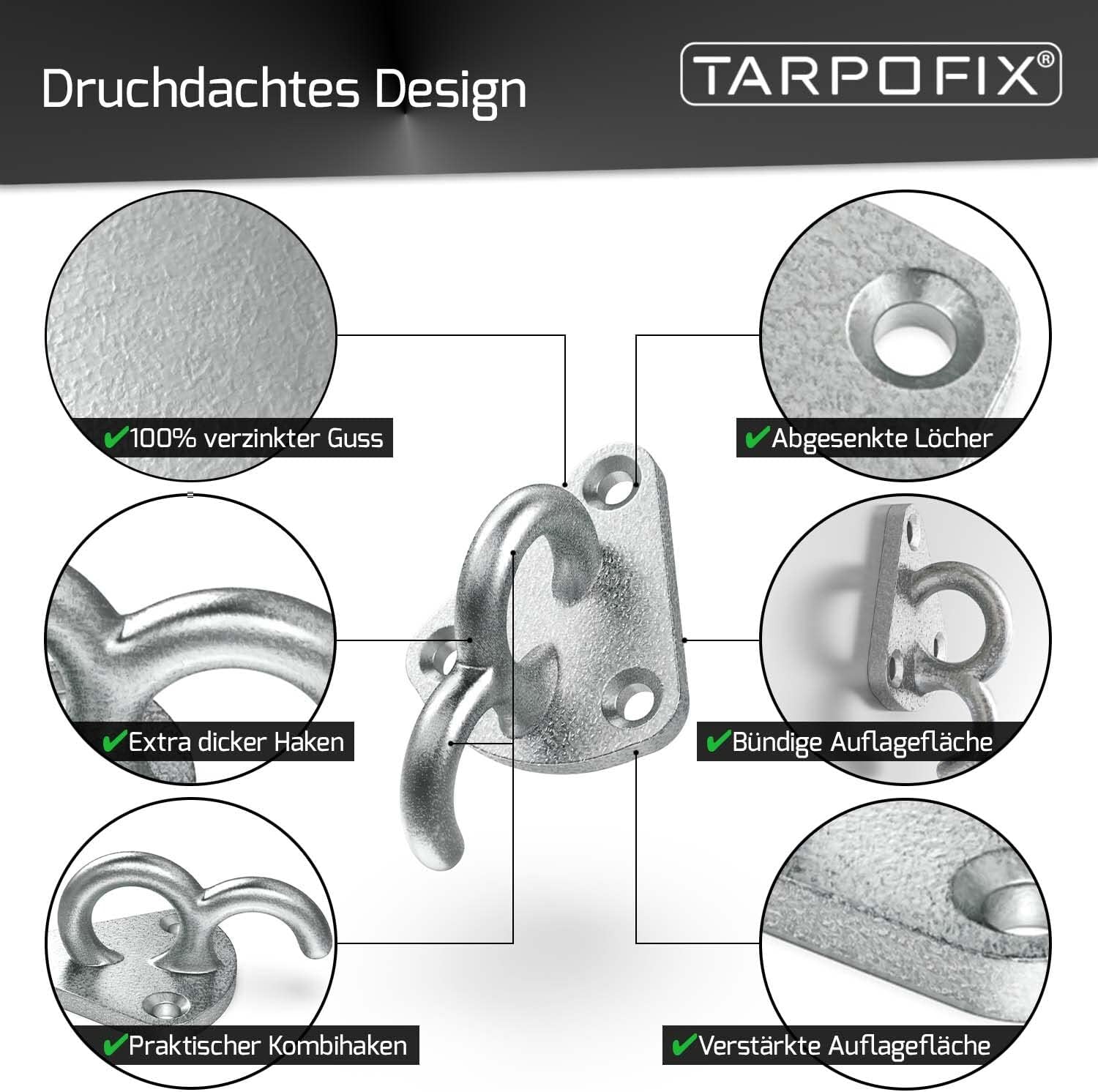 Thumbnail 5 de Tarpofix Dreiloch Planenhaken 10 Stück