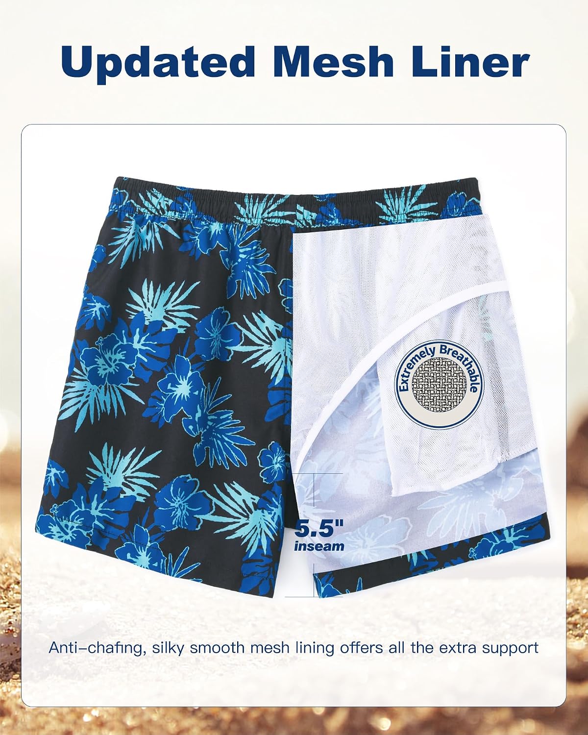 Detalle de SURF CUZ Men's Swim Trunks, 5-Inch