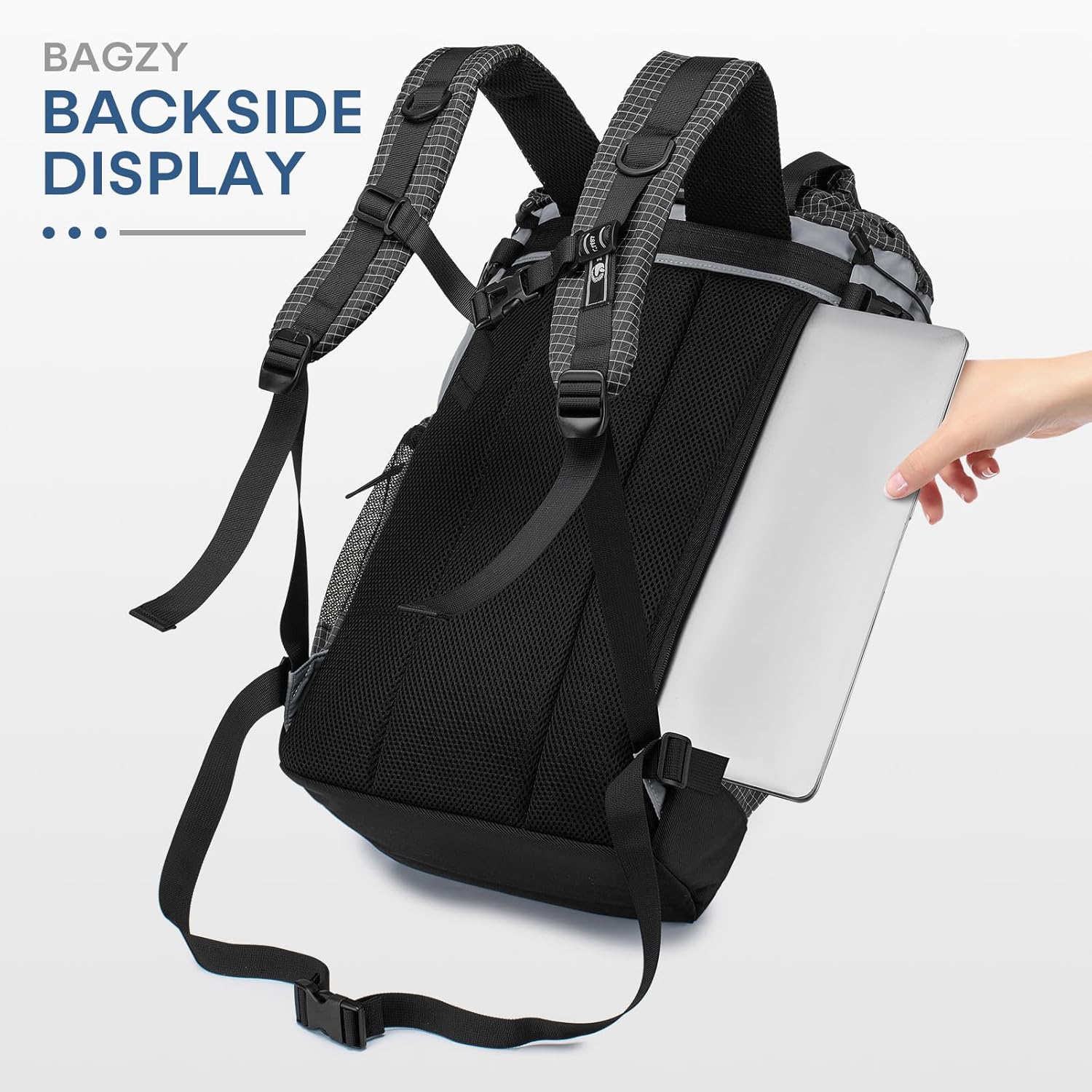 Thumbnail 4 de BAGZY Rolltop Backpack for Travel – 20–30L Expandable, 17 Inch Laptop Compartment, Waterproof