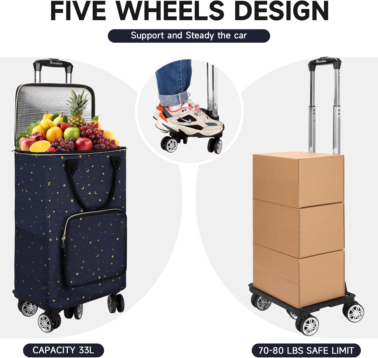 Detalle 2 de TAMACART Shopping Cart with 5 Swivel Wheels