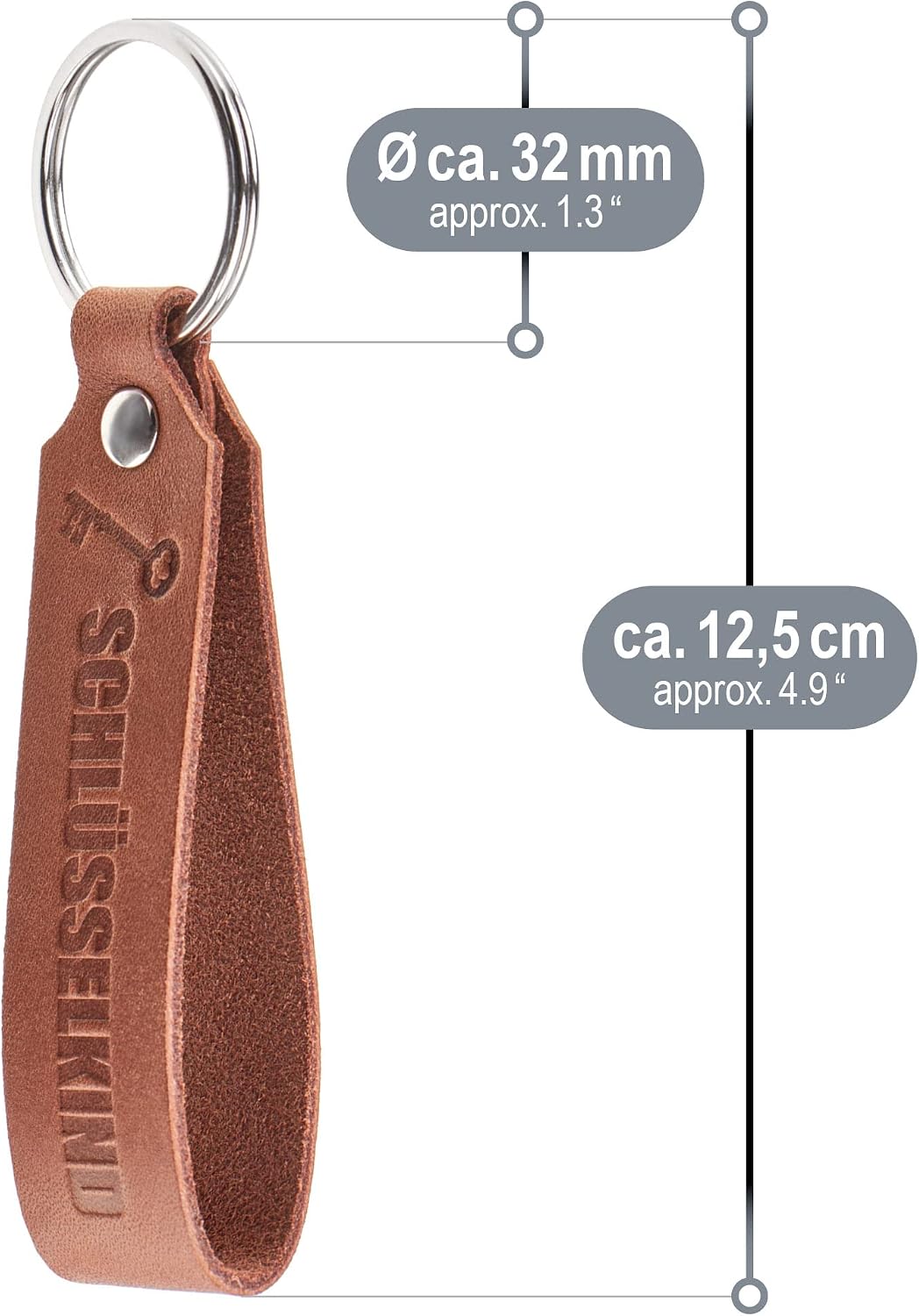 Thumbnail 5 de com-four® Porte-clés en cuir avec inscription en relief – délicat et polyvalent