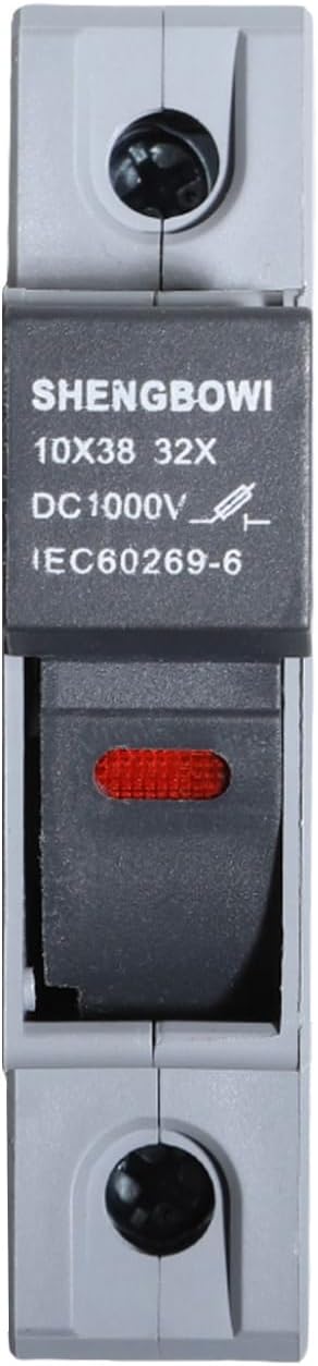 Detalle de shengbowi Solar-/Photovoltaik-Sicherungshalter PV DC1000V 32A, 5er-Sockel, DIN-Schiene, 35 mm, zylindrischer Sockel