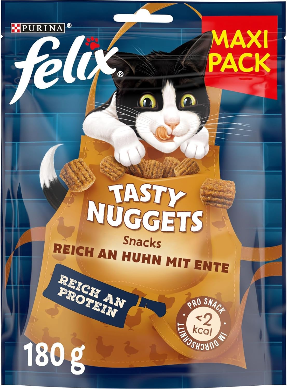 Felix Tasty Nuggets Katzensnack – Huhn & Ente, 6er Pack (6 x 180 g)