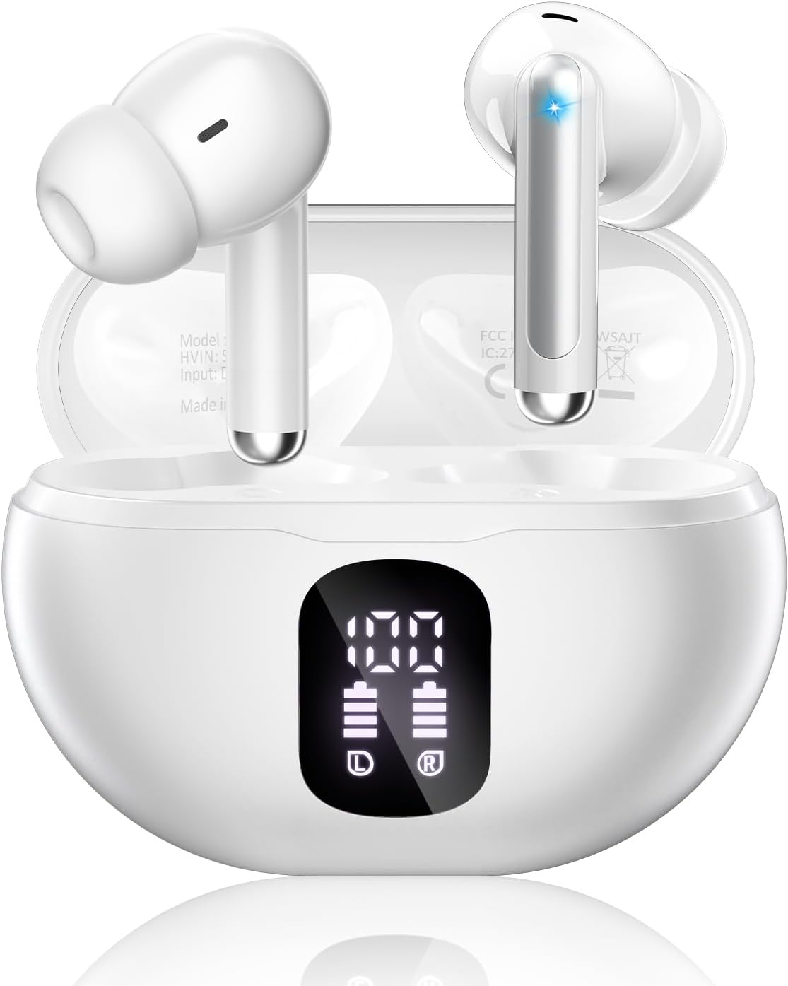 Detalle de XIAOWTEK S66 Wireless Earbuds with Bluetooth 5.4, LED Display and IPX7