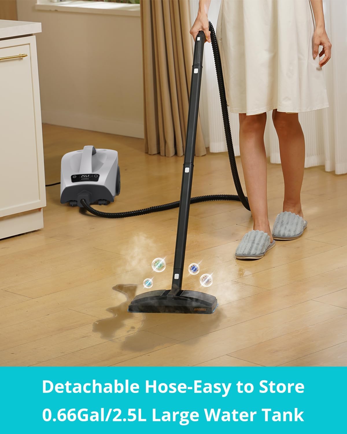 Thumbnail 6 de GROBELL Portable Steam Cleaner with Mop, 0.66-Gal Tank, 21-Piece Kit