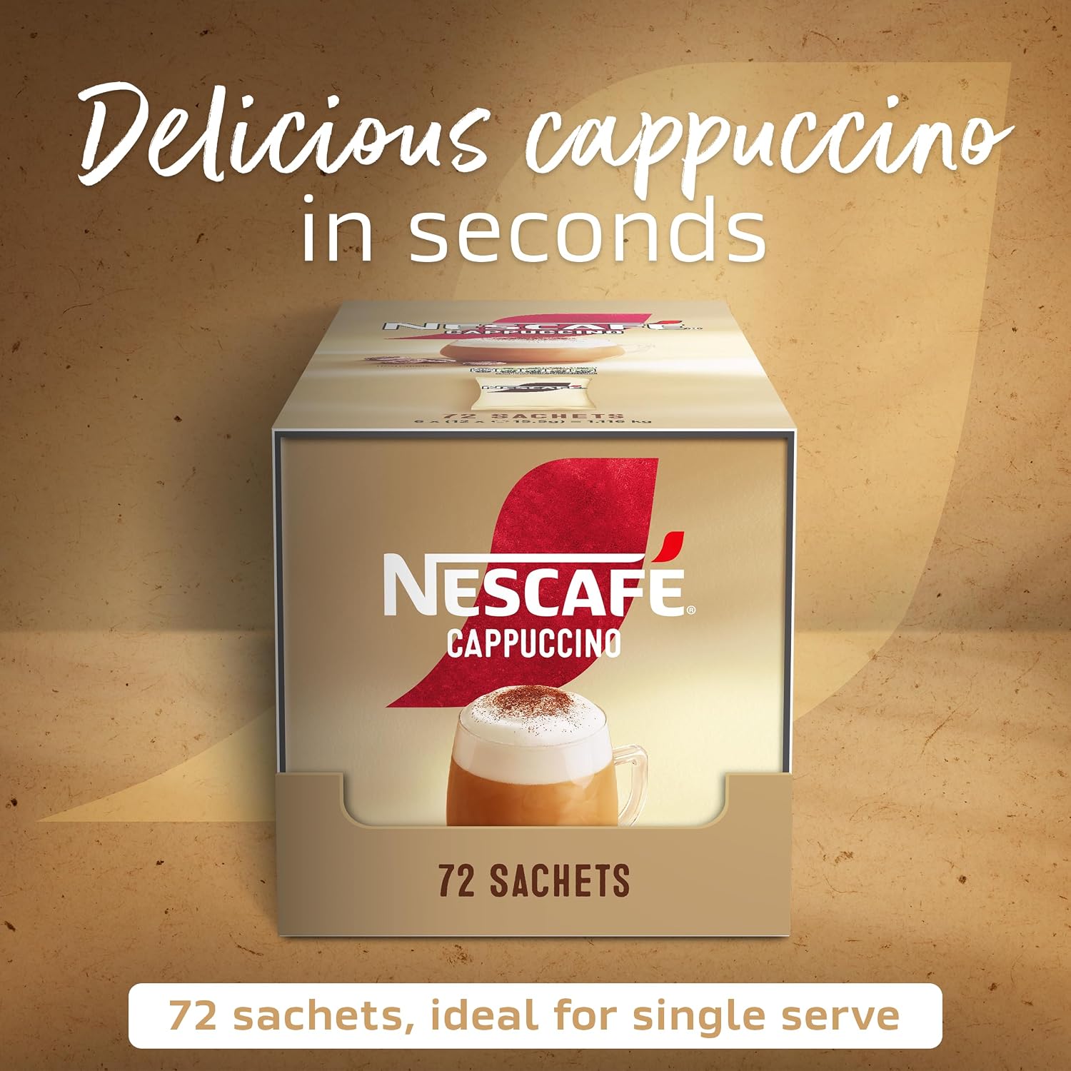 Thumbnail 2 de NESCAFÉ Cappuccino Instant Coffee Sachets – 72 x 15.5g