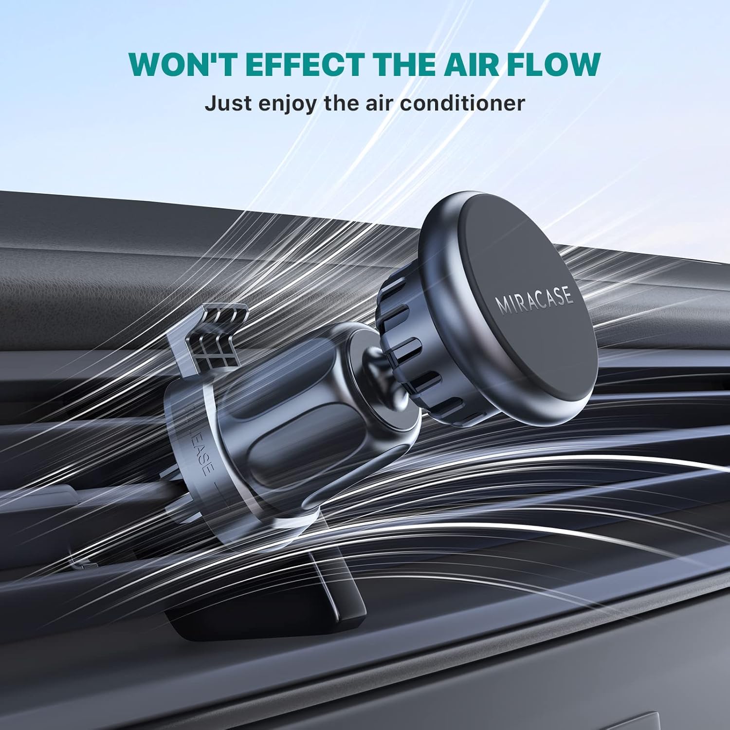 Thumbnail 4 de Miracase 2nd Generation Magnetic Car Phone Holder with Metal Vent Clip (Universal, 360° rotation)