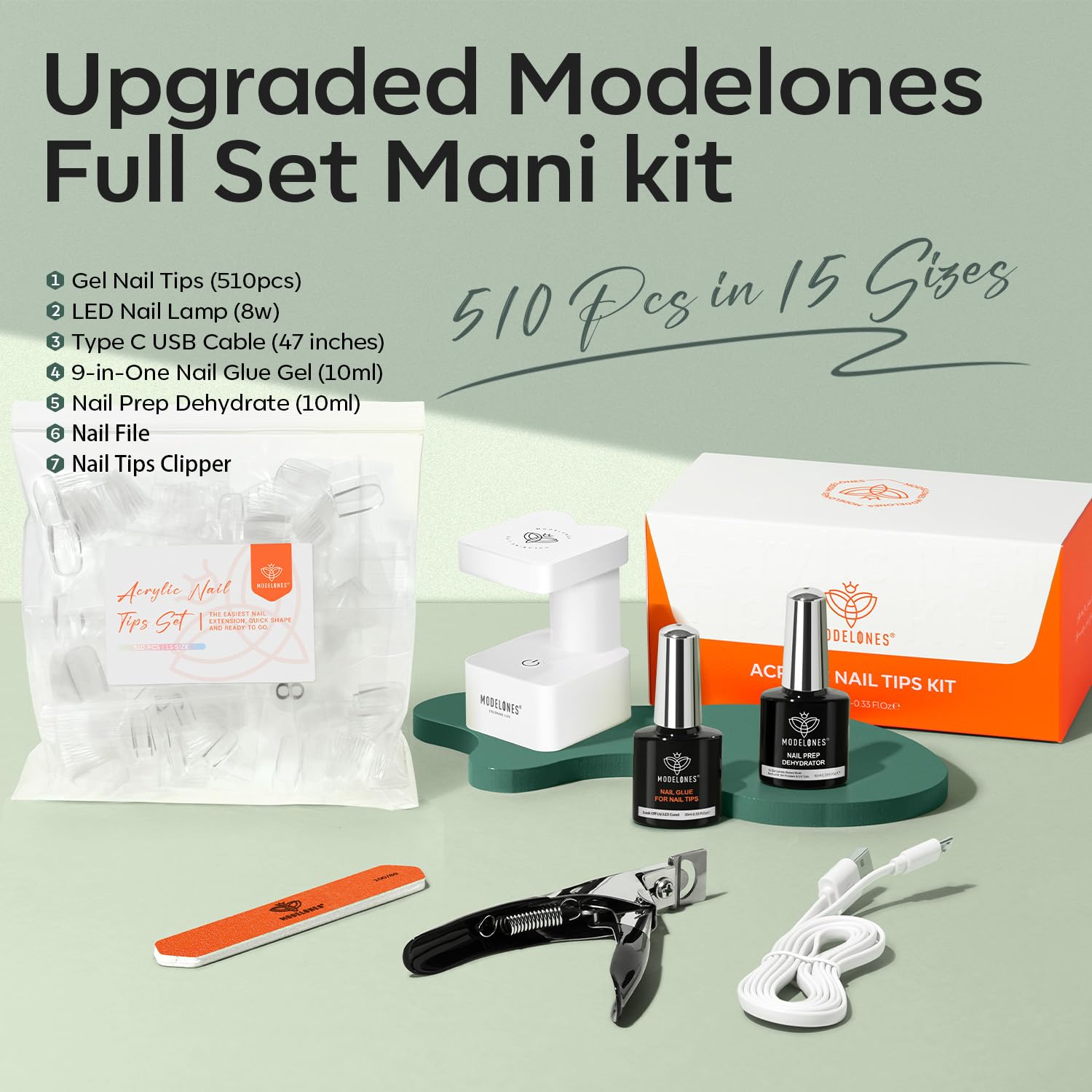 Detalle de modelones X Nail Gel Kit 500pcs ๐
