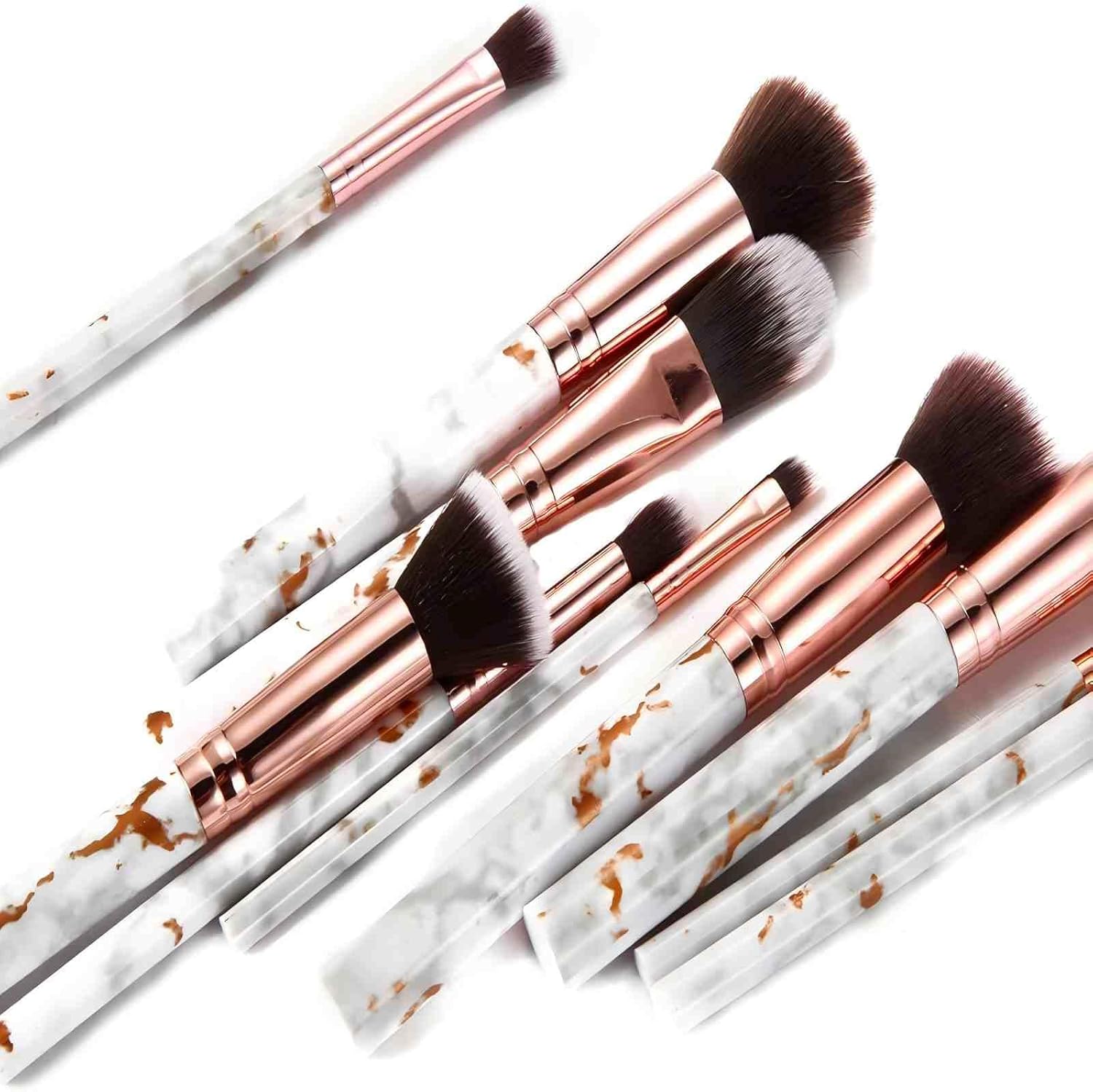 Detalle de Pinceaux Maquillages DUAIU 16 PCS – Ensemble marbre premium en fibres synthétiques