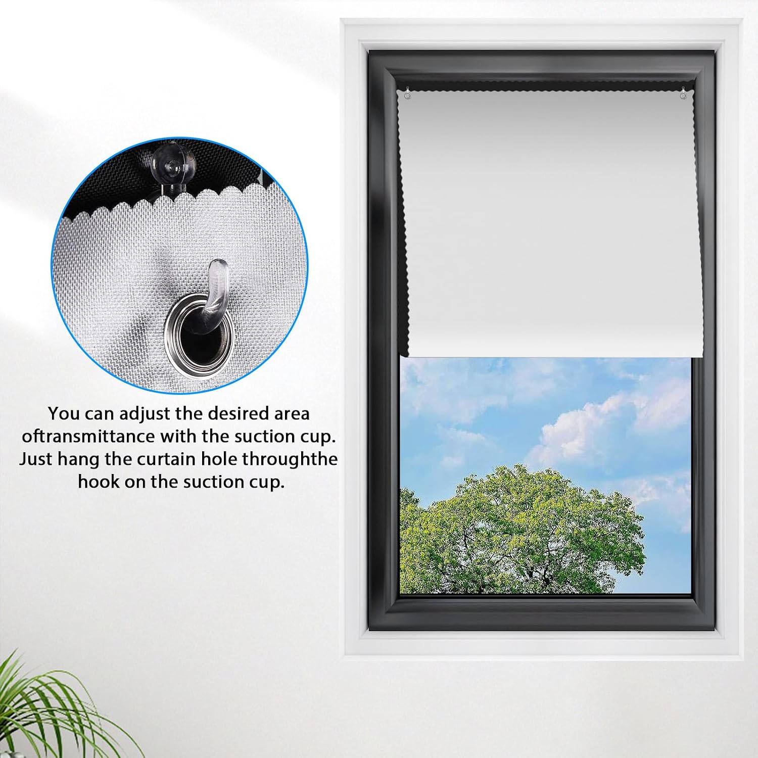Detalle 2 de Shrivee XP300D Skylight Blackout Blind, Silver-Coated 300D Oxford, 96 x 115cm