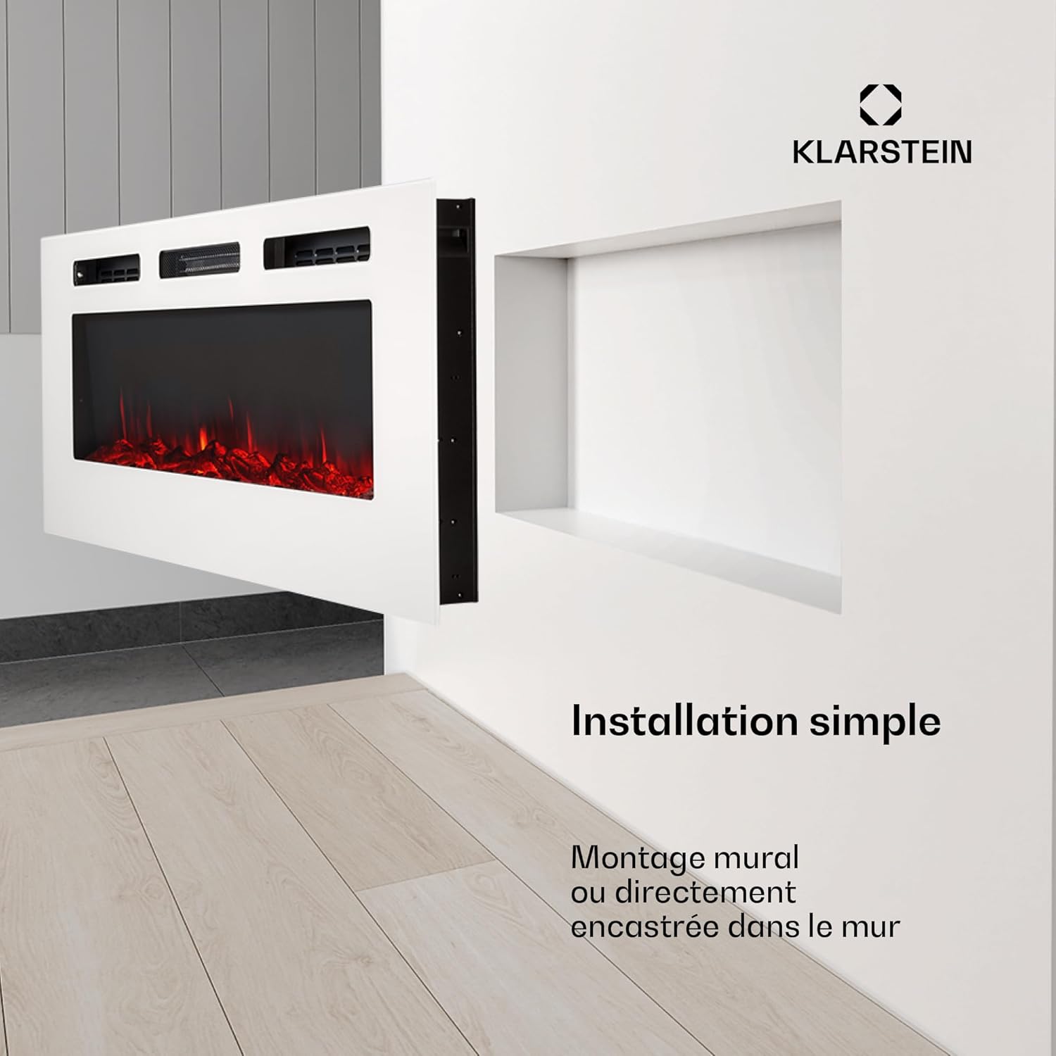 Thumbnail 2 de Klarstein Cheminée électrique encastrable 1800 W